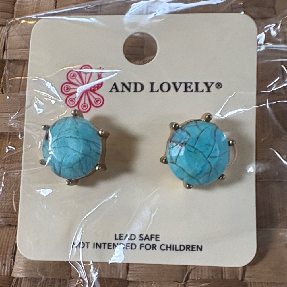 Faux Turquoise Earrings, AND LOVELY brand